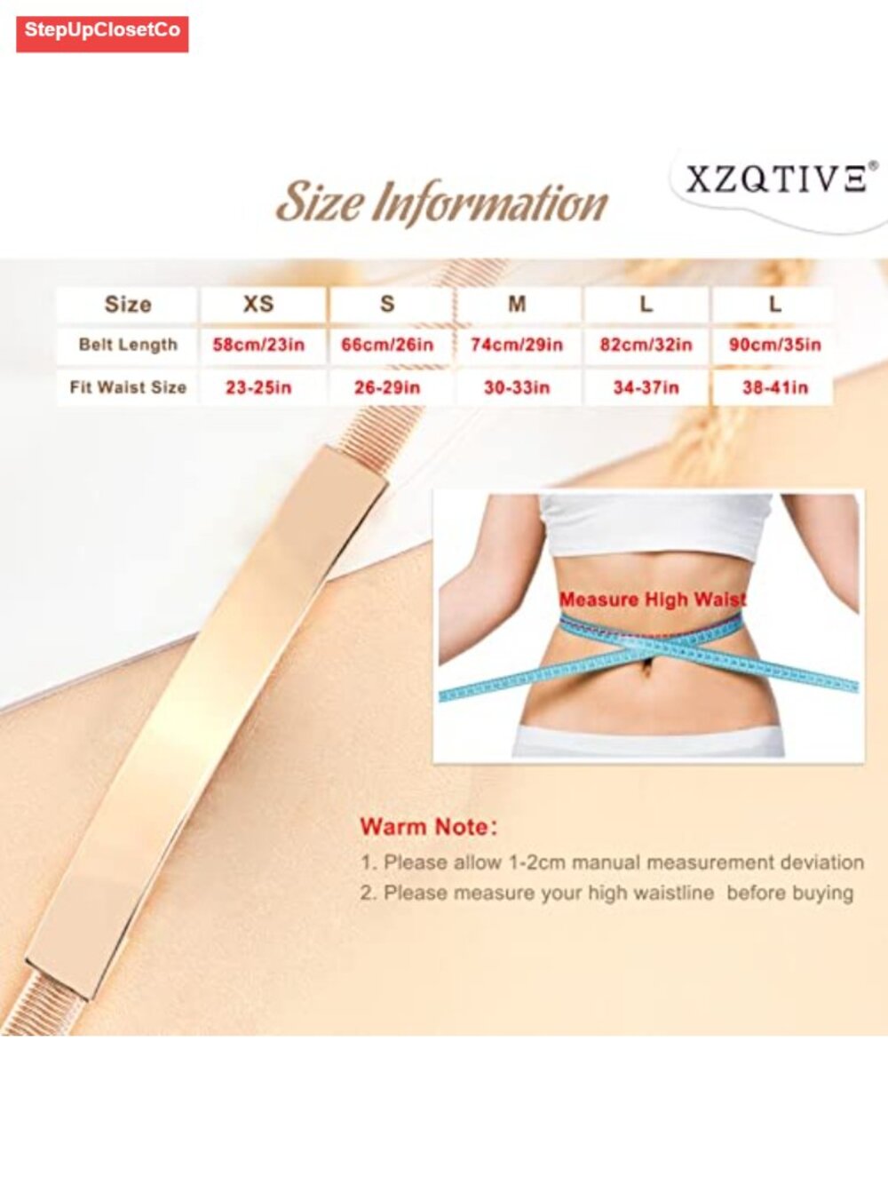 2-Piece Skinny Metal Chain Waist Belt for Women, Stretchy Saree Cinch Belt for - Picture 5 of 6